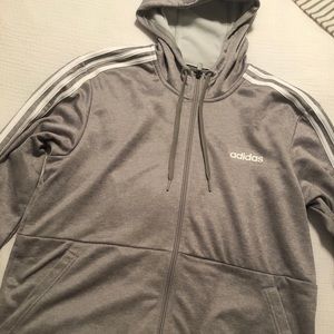 Men’s Adidas Grey Zip Up Hoodie
